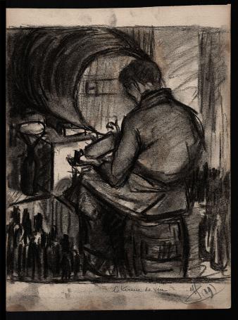Houtskooltekening van Jules Van De Leene kopen