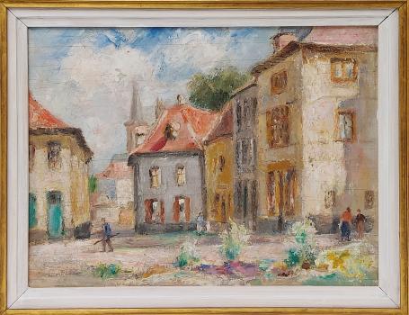 Olieverfschilderij van Belgische schilder Julien Dasselborne