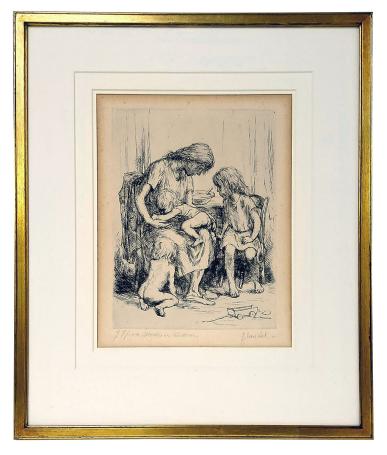 Grote ets Belgische etser Jules Van Ael kopen