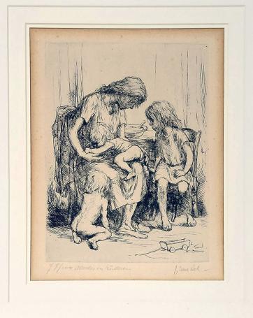 Grote ets van de Antwerpse kunstenaar Jules Van Ael