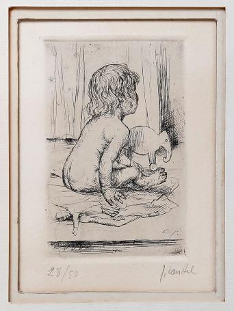 Kleine ets van de Belgische etser Jules Van Ael