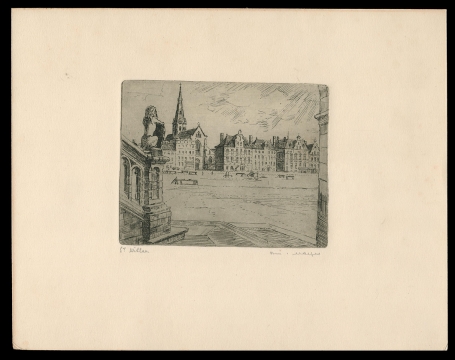 Kleine gesigneerde ets van Romain Malfliet kopen