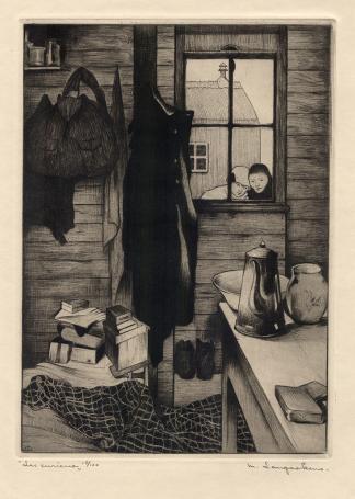 Ets van de Belgische kunstenaar Maurice Langaskens