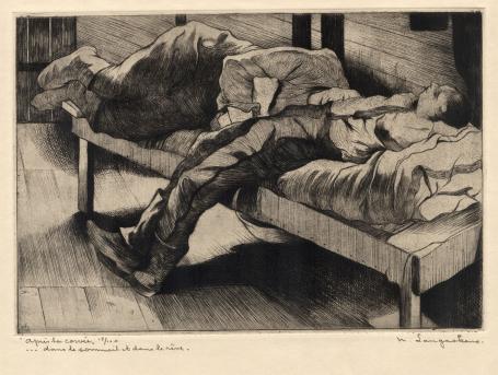 Ets van de Belgische kunstenaar Maurice Langaskens