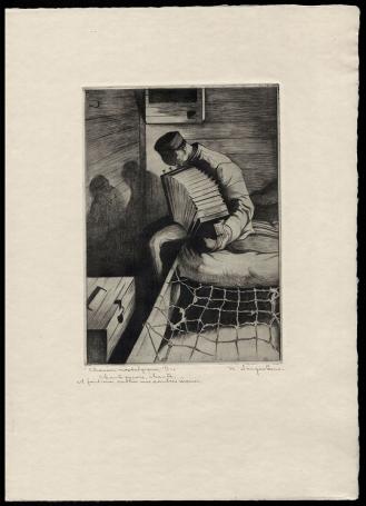 Ets van de Belgische kunstenaar Maurice Langaskens