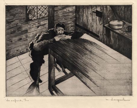 Ets van de Belgische kunstenaar Maurice Langaskens