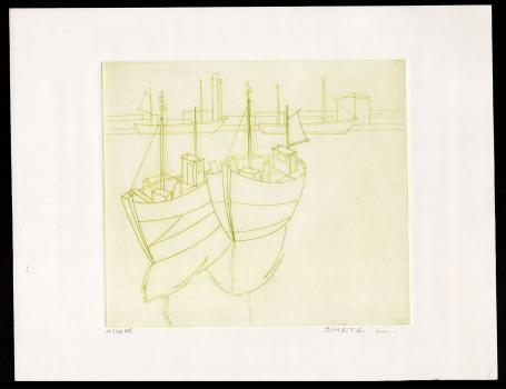 Kunstwerkje op papier van de Belgische graficus Léon Smets