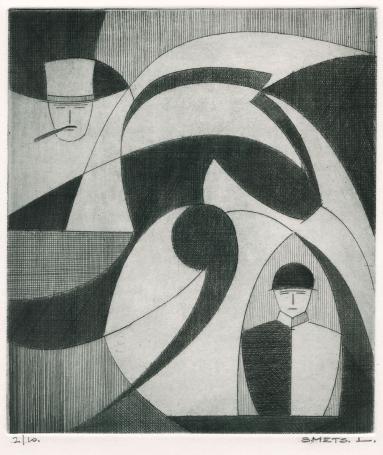 Genummerde ets van Léon Smets (Mechelse kunstenaar)