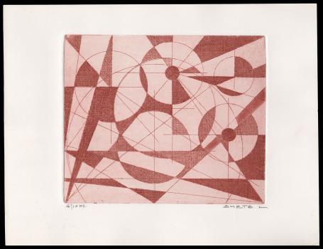 abstracte ets van L. Smets, Belgische graficus