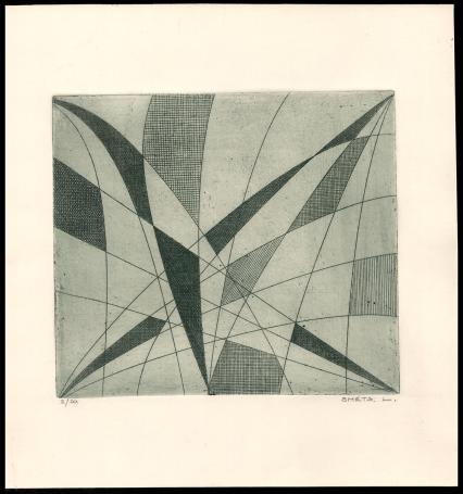 Abstracte ets van de Belgische etser Léon Smets kopen