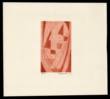 Abstract ets geëtst door Mechelse kunstenaar Léon Smets