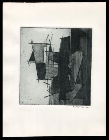 Niet figuratief abstract kunstwerk op papier