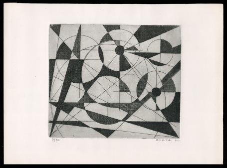 abstracte ets van L. Smets, Belgische graficus