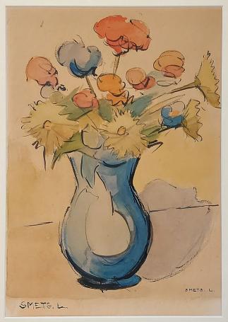 Een gesigneerd schilderij van Léon Smets