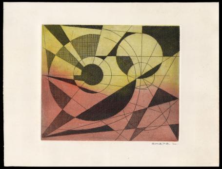 Abstracte ets van de Mechelse kunstenaar Léon Smets kopen