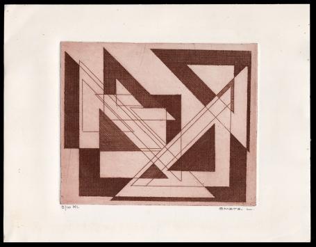 Abstracte ets van de Belgische graficus Léon Smets kopen