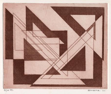 Kleine genummerde ets van Léon Smets, 1 van de 10