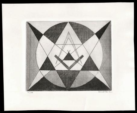 Abstracte ets van de Belgische kunstenaar Léon Smets kopen