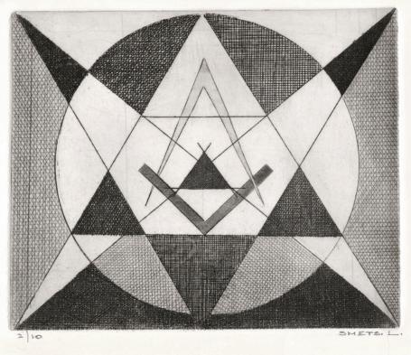Genummerde ets van Léon Smets (Mechelse kunstenaar)