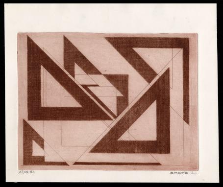 Abstracte ets van de Belgische graficus Léon Smets kopen