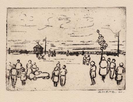Een kleine ets op papier van Léon Smets