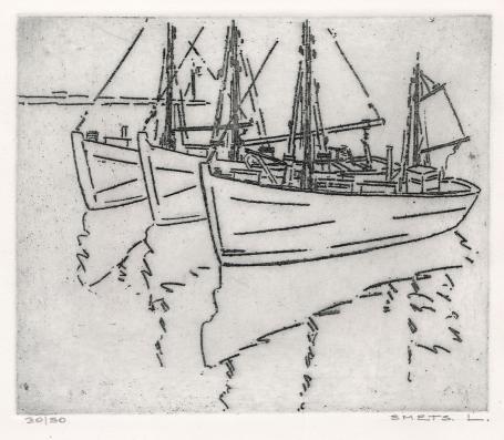 Een genummerde ets van Léon Smets