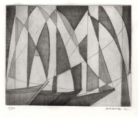 Een genummerde ets van Léon Smets