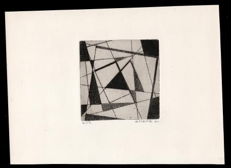 Figuratief abstract geëtst door Mechelse kunstenaar Léon Smets