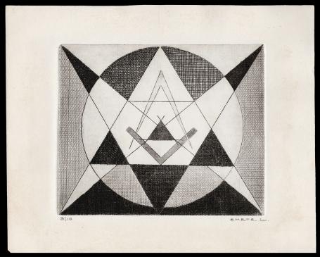 Abstracte ets van de Belgische kunstenaar Léon Smets kopen