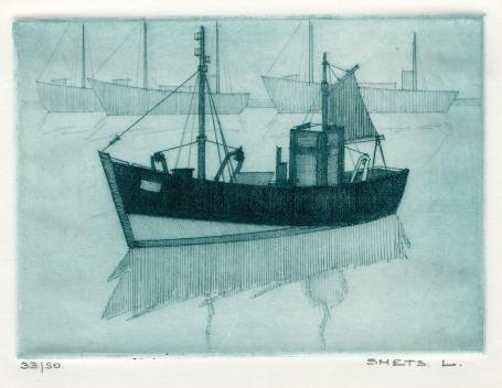 Een genummerde ets van Léon Smets