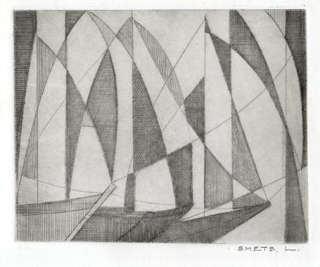 Een gesigneerde ets van Léon Smets