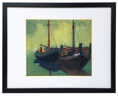 Boten geschilderd door de kunstschilder Léon Smets