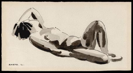 pentekening door Mechelse kunstenaar Léon Smets