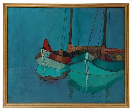 Boten geschilderd door kunstenaar Léon Smets