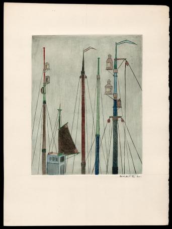 Scheepsmasten geëtst door Mechelse kunstenaar Léon Smets