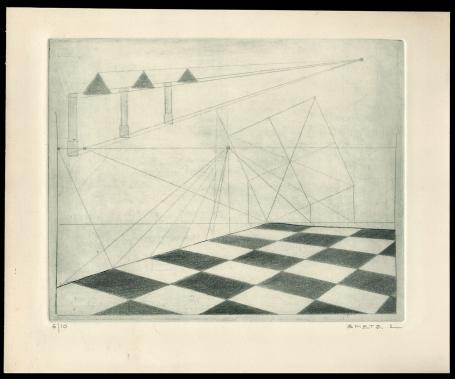 Perspectief geëtst door Mechelse kunstenaar Léon Smets