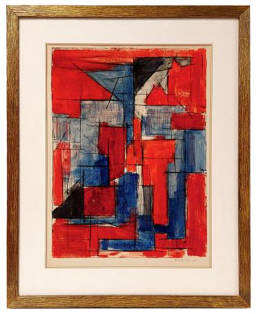 Abstract schilderij van de Belgische kunstschilder Léon Smets