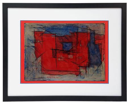 Abstract schilderij door de kunstschilder Léon Smets