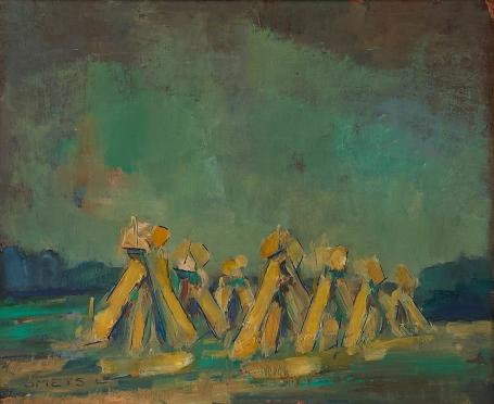 Schilderij kopen van L. Smets, op karton geschilderd