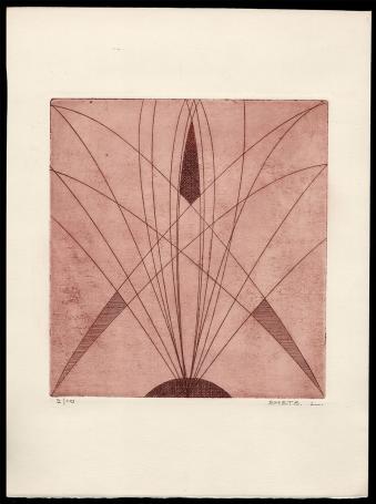 non figuratief abstract kunstwerk geëtst door Mechelse kunstenaar Léon Smets