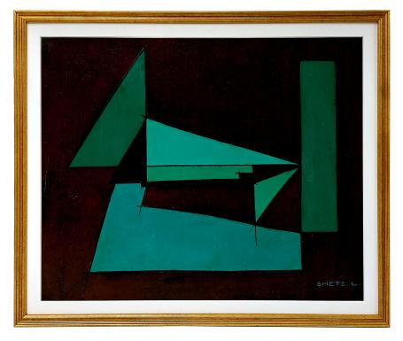 Abstract schilderij van Mechelse kunstenaar Léon Smets