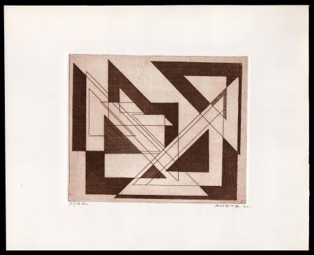Abstracte ets van de Belgische graficus Léon Smets kopen