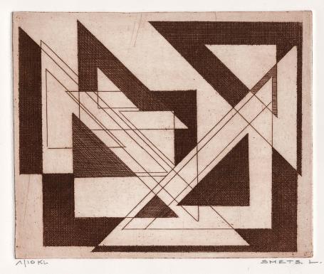 Kleine genummerde ets van Léon Smets, 1 van de 10