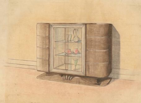 Ontwerptekening, Art Deco-meubel