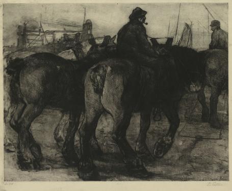 Grote genummerde ets van Louis Peeters kopen
