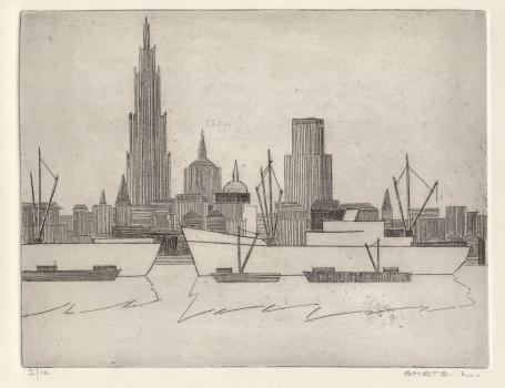 Zicht op de Antwerpse skyline