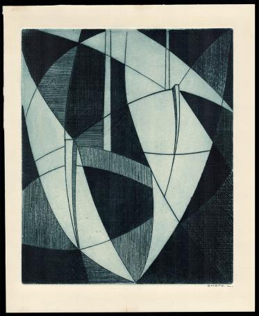 Abstracte ets van de Belgische kunstenaar Léon Smets kopen
