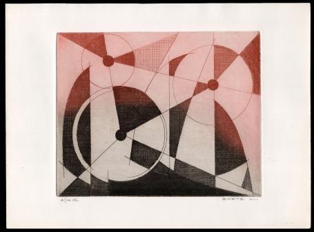 abstracte ets van Léon Smets, genummerd