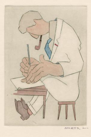 Een opgehoogde ets van Léon Smets