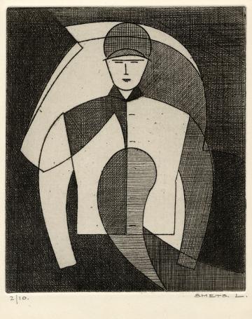 Abstract figuratief kunstwerk op papier